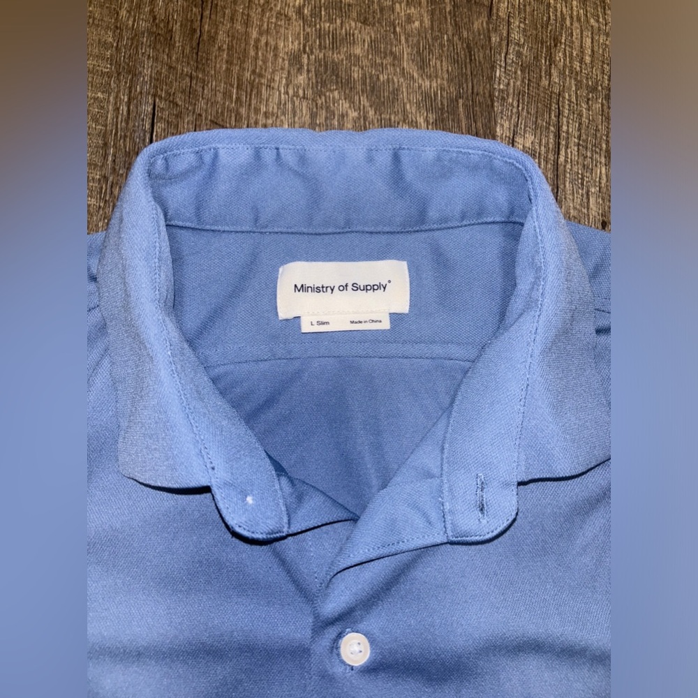 Ministry of Supply Men’s Long Sleeve Performance Button Up Shirt Size L - Picture 2 of 6
